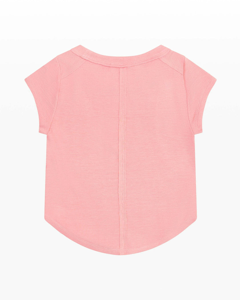 Rayon Rib Exposed Cap Sleeve Tee