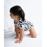 Black & Yellow Hearts Short sleeve bodysuit