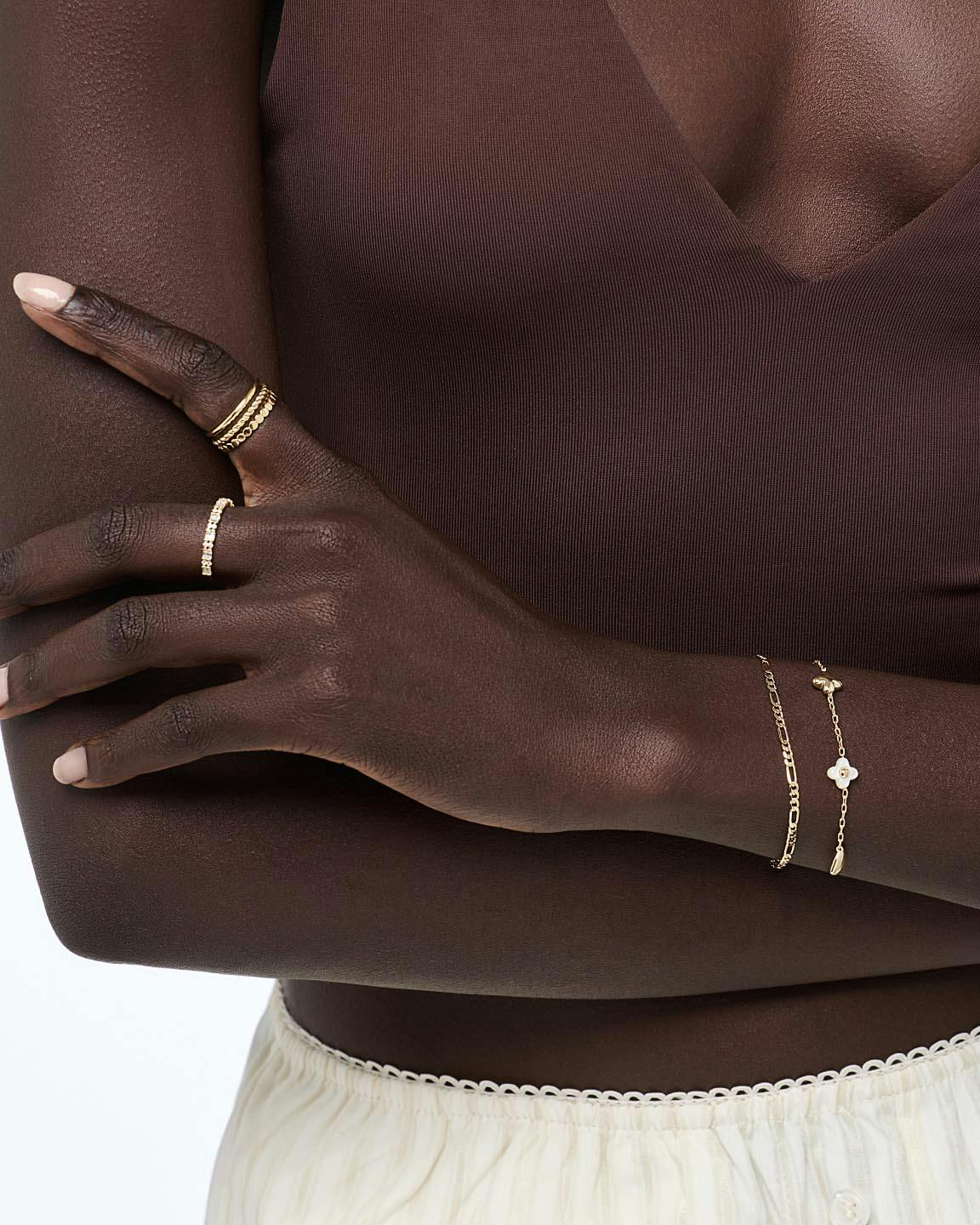 Gold Charm Bracelet - Azura Bracelet Mother of Pearl