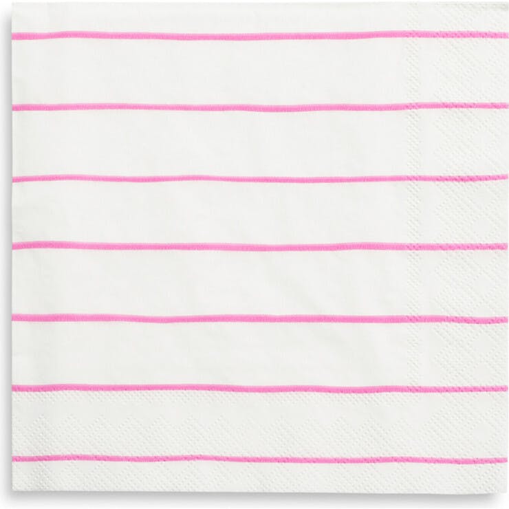 Cerise Frenchie Striped Large Napkins