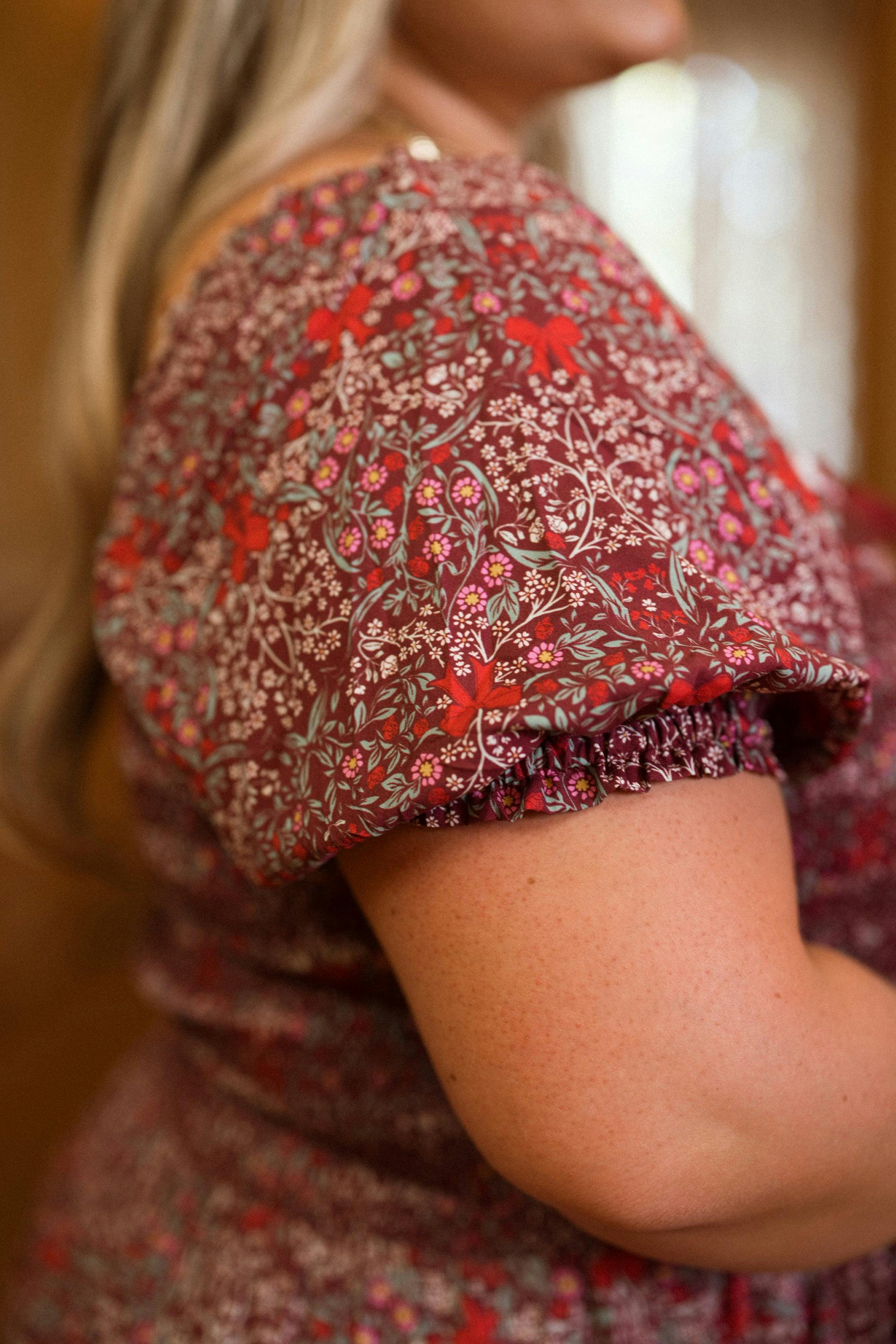 Sunday Best Dress in Garnet Ribboned Garden