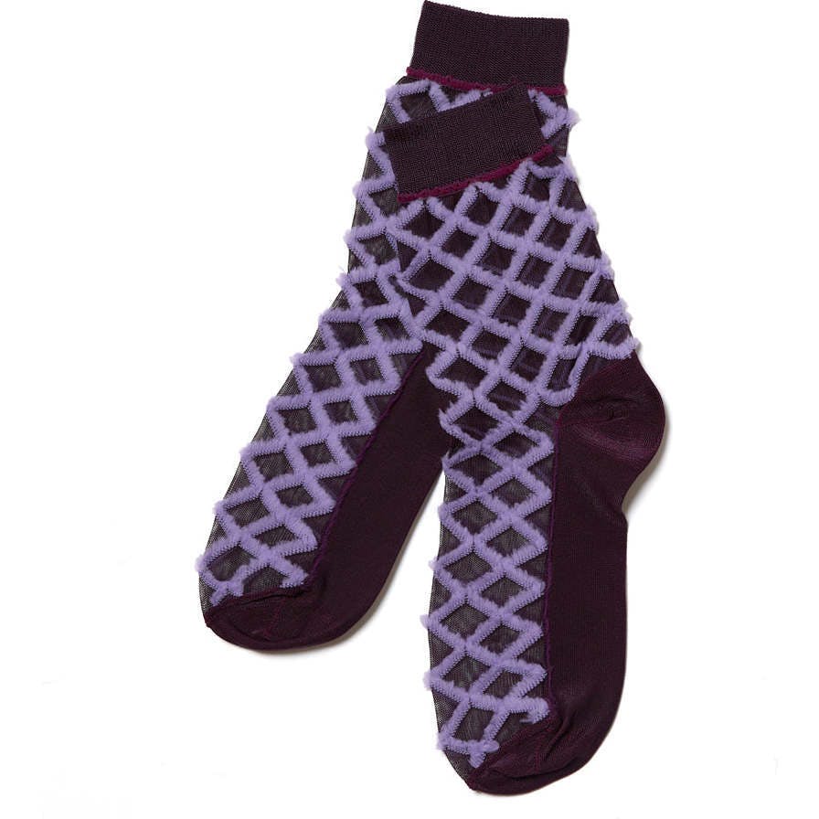 Fringe Diamond Crew Socks