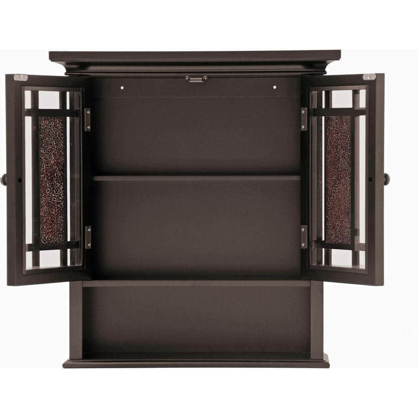 Windsor Wooden Wall Cabinet with Glass Mosaic Doors