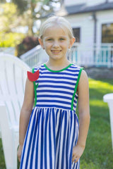 Stripe Knit Dress With Tulip