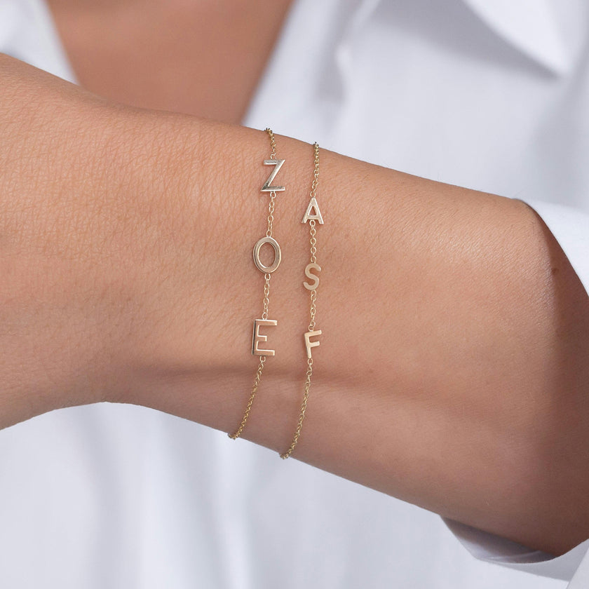 14k Gold Initial Bracelet