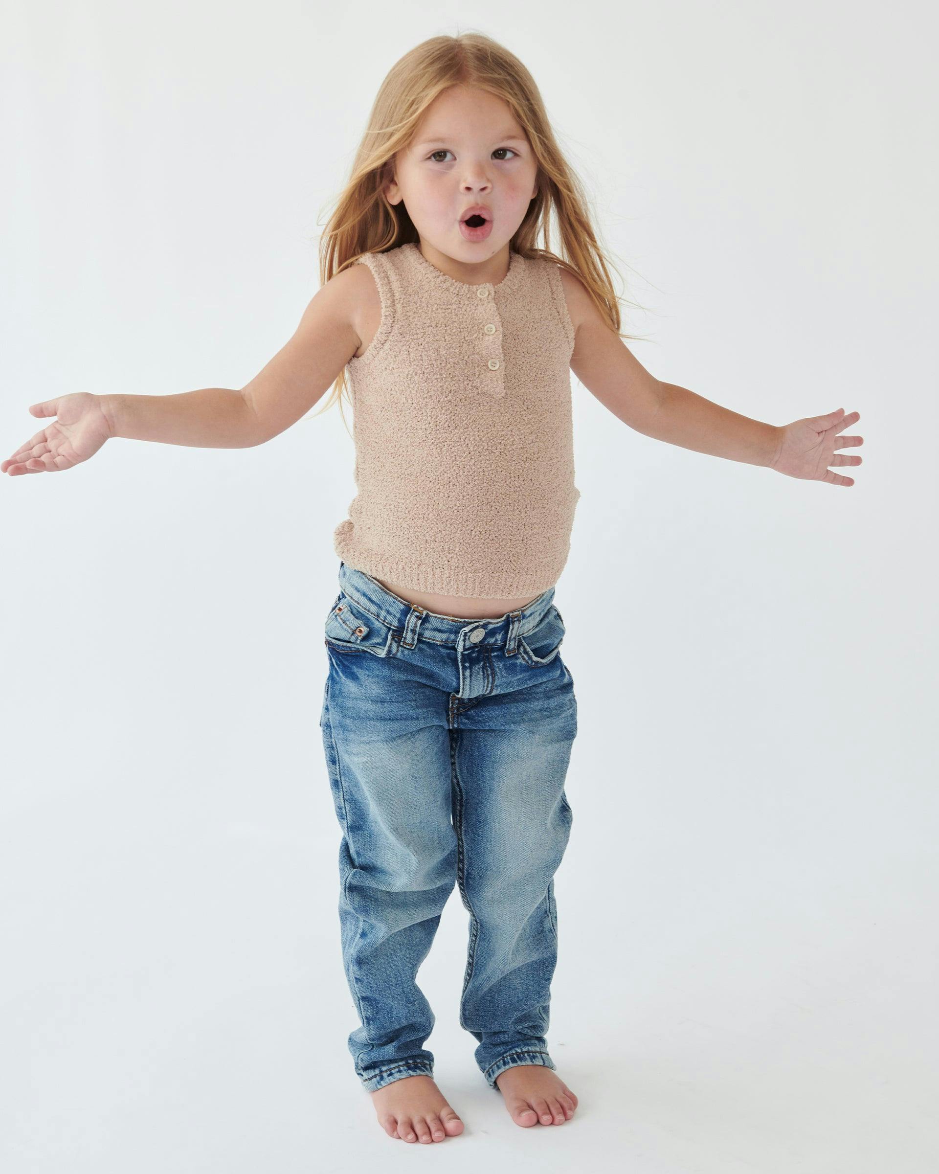 Sleeveless Henley - Fuzzy