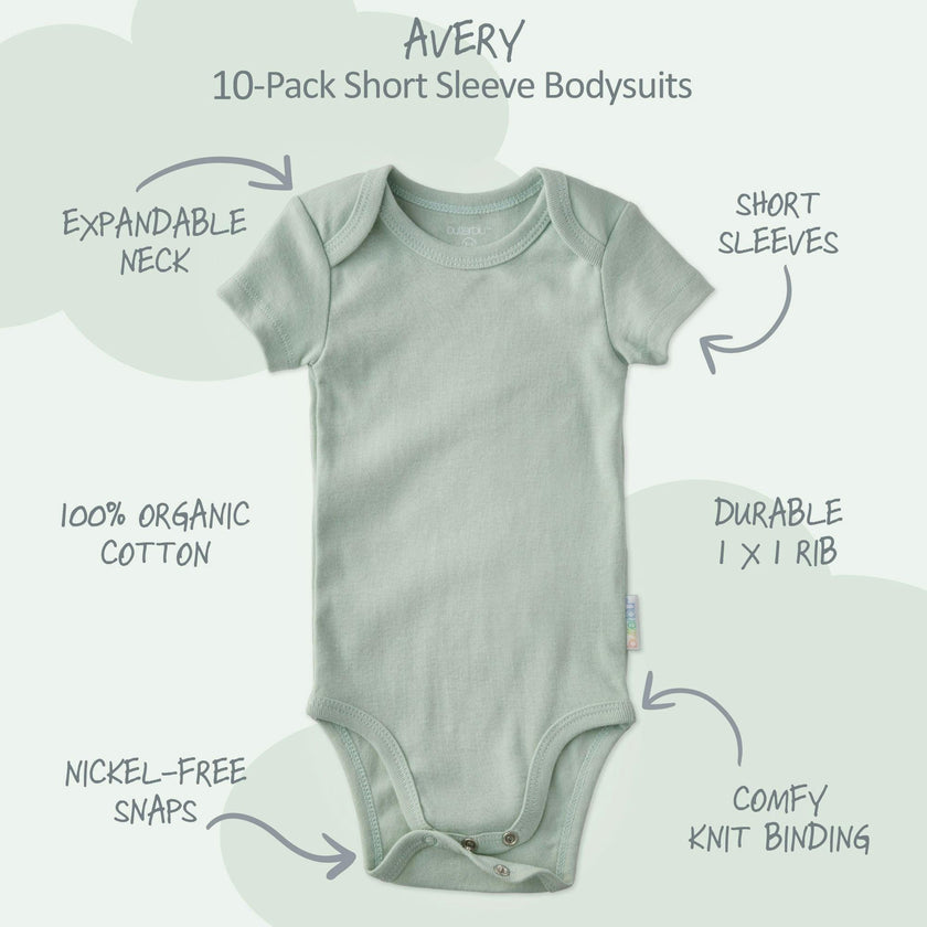 AVERY 10-Pack Short Sleeve Bodysuits