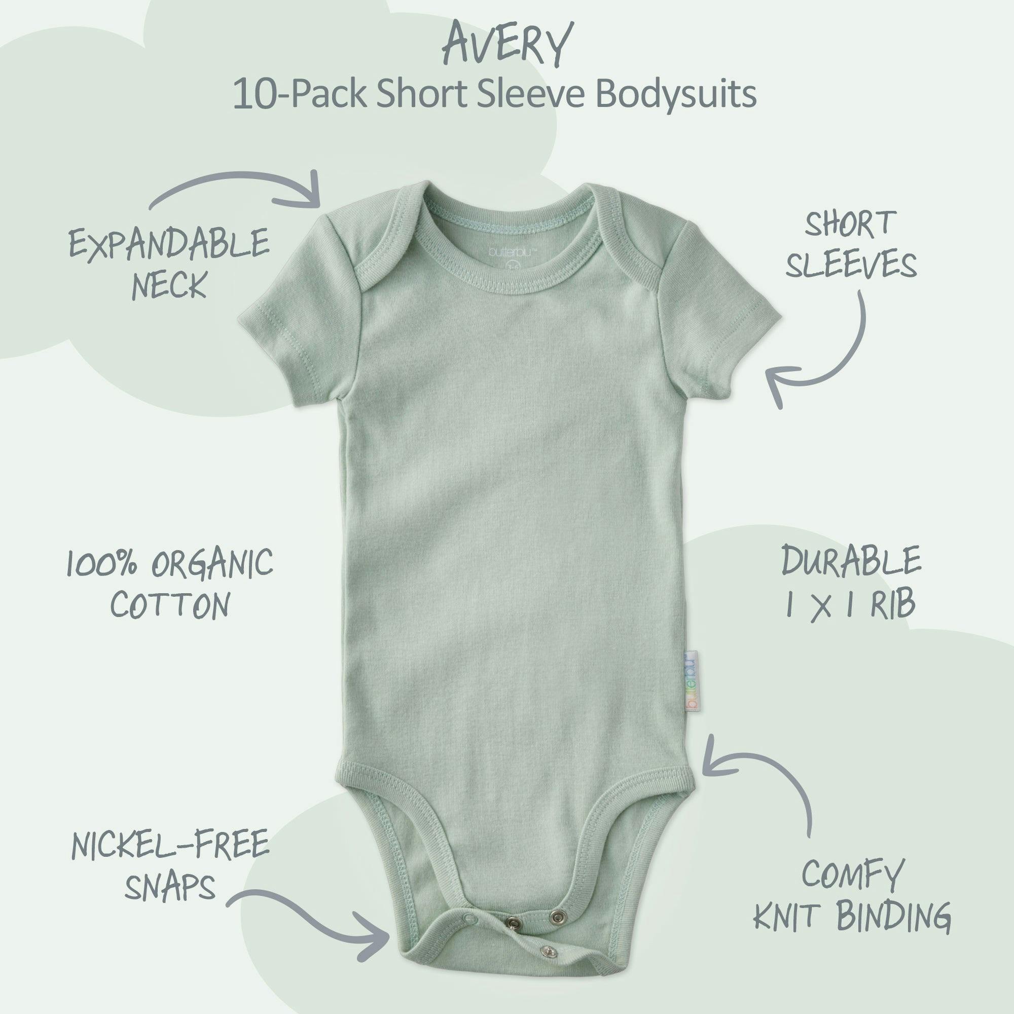 AVERY 10-Pack Short Sleeve Bodysuits