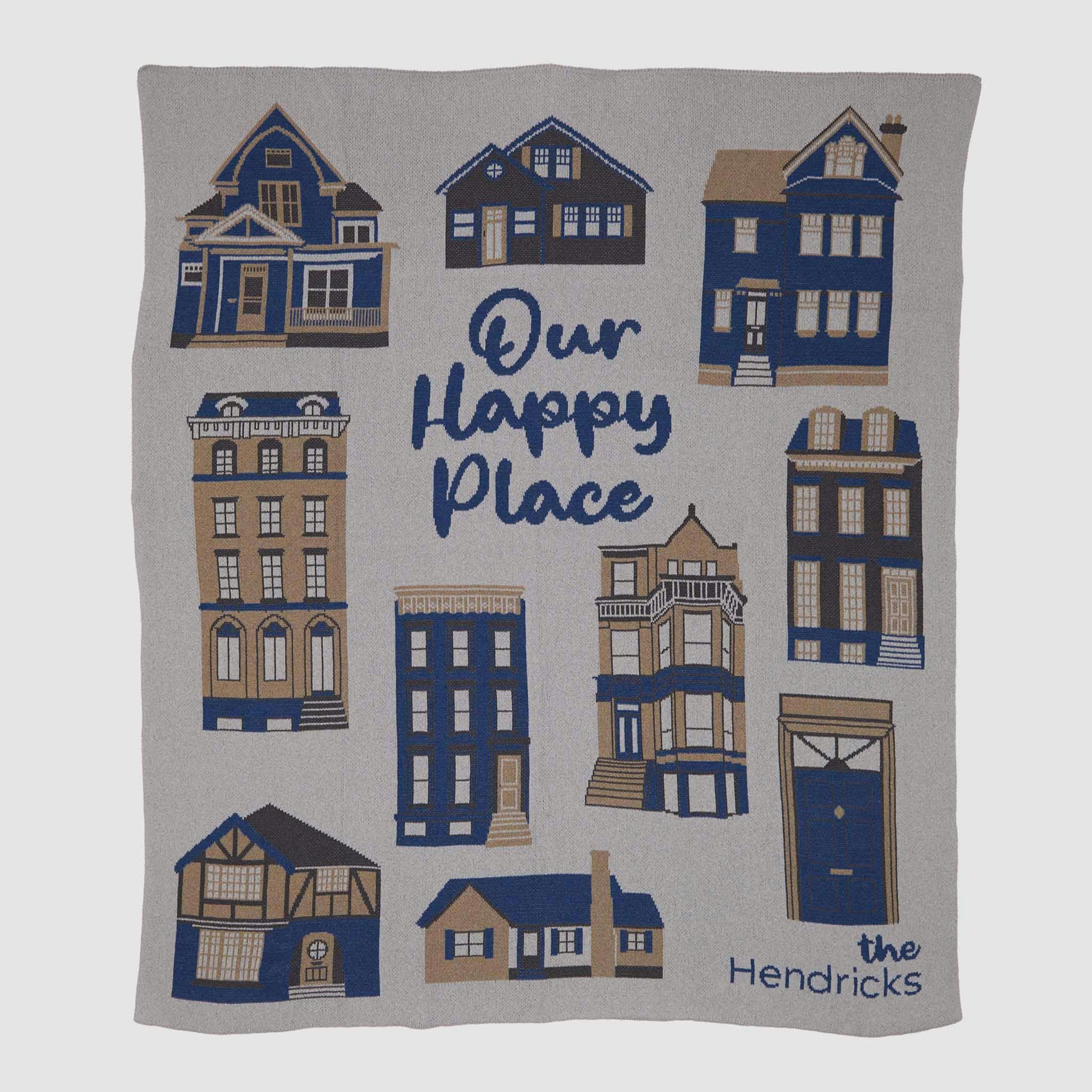 Custom Personalized Sustainable Knit Throw Blanket - Housewarming