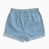 Striped Soft Denim Shorts