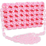 Pink Hearts Beaded Crossbody Bag