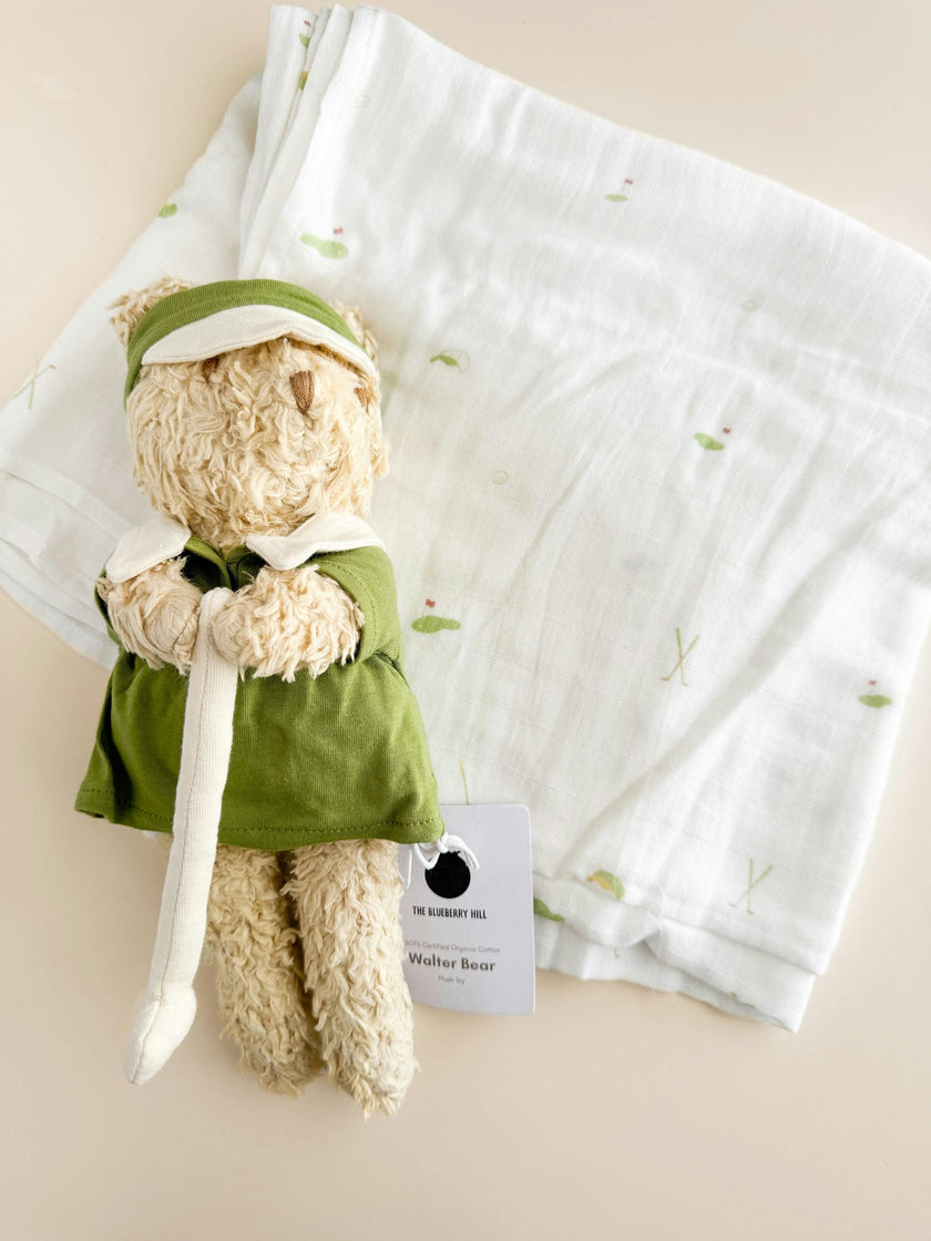 Swaddle and Walter Bear Plush Toy Set - Golf