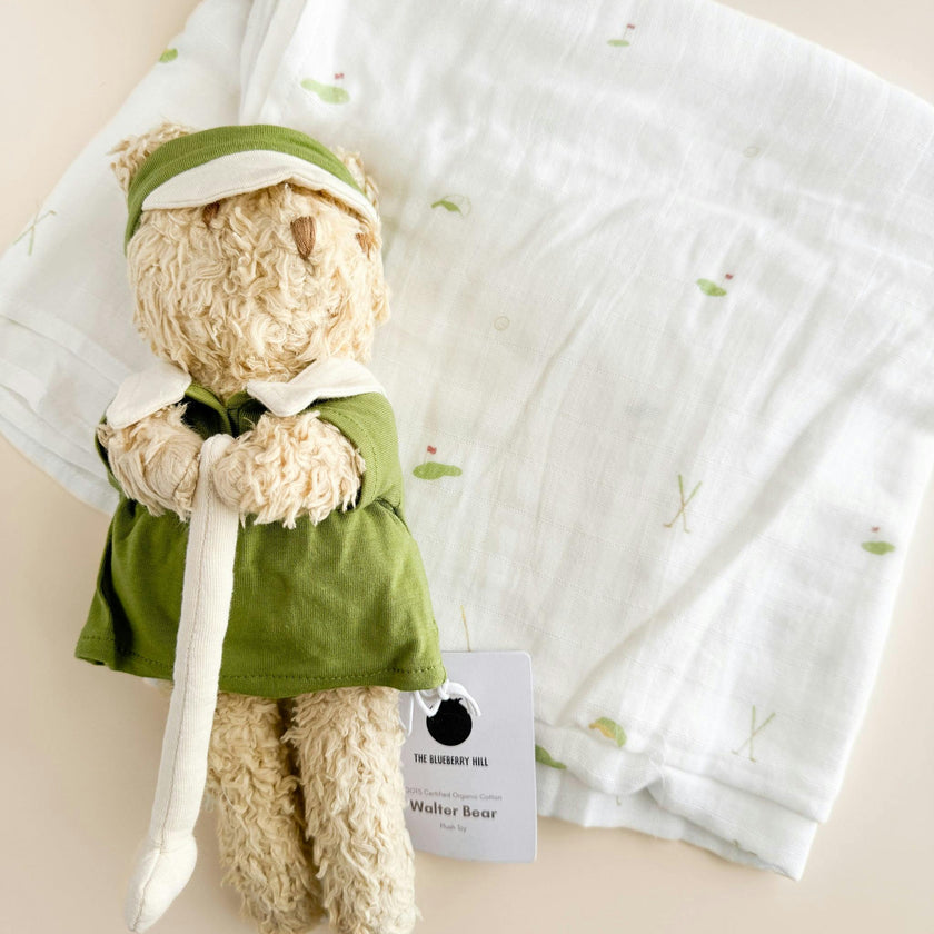 Swaddle and Walter Bear Plush Toy Set - Golf