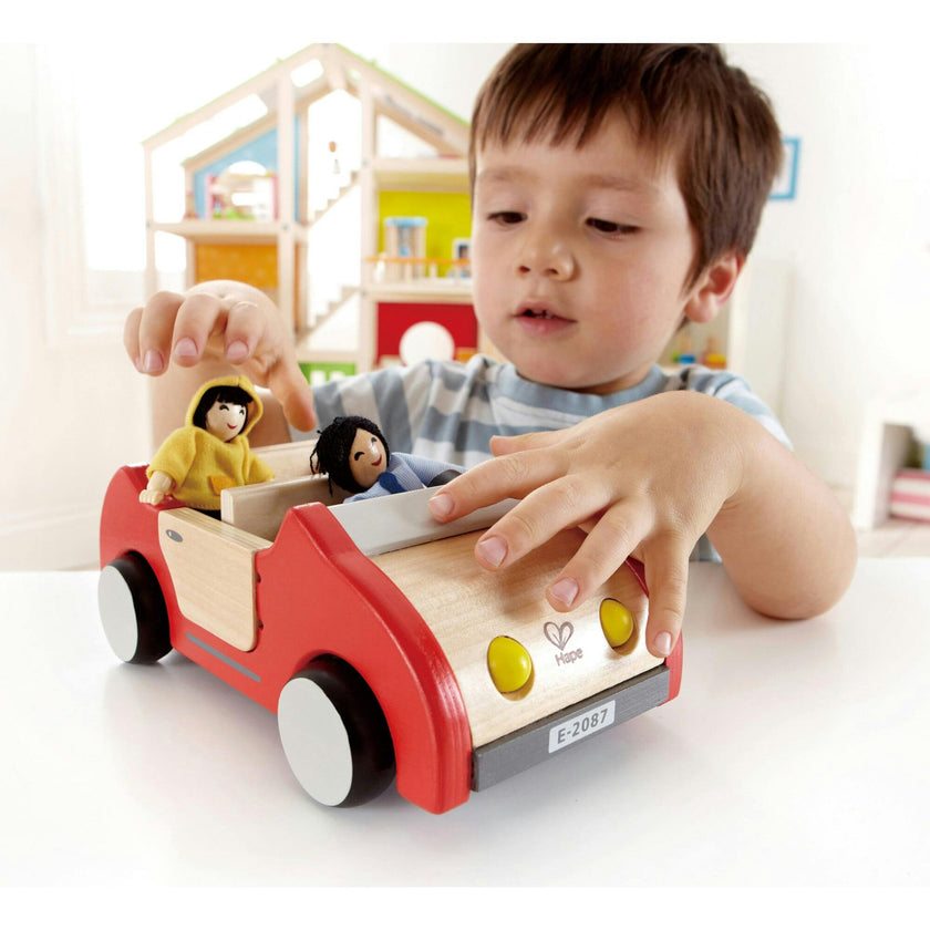 Wooden Dollhouse Family Car in Red