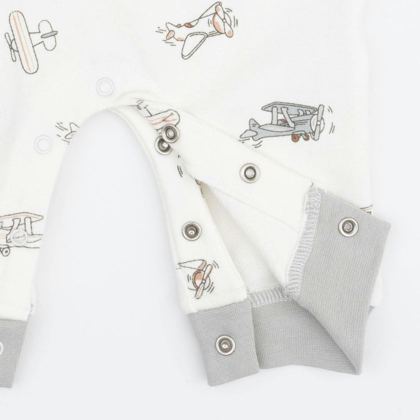 Vintage Airplane Pilots - Zip Neck Romper