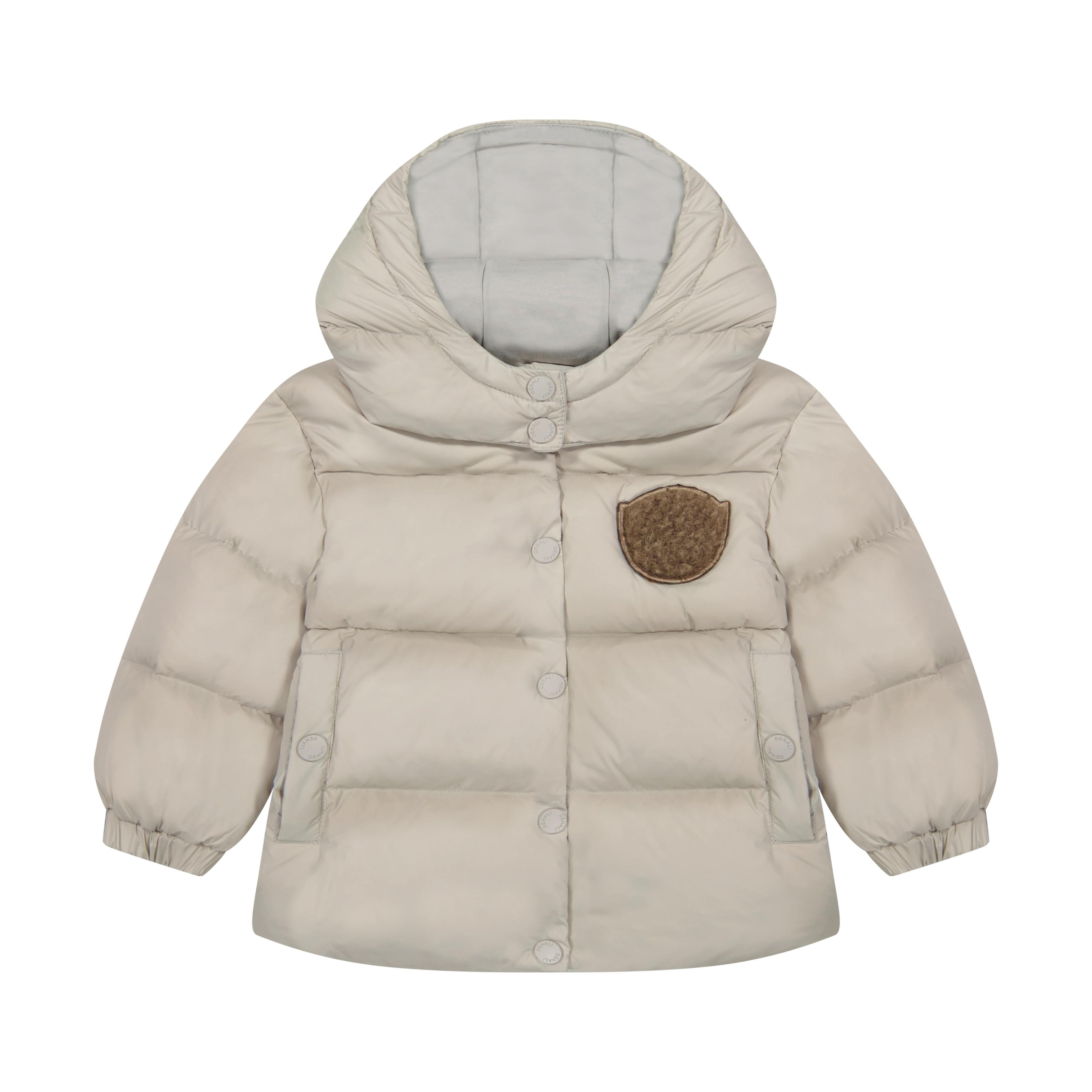 Baby Jacket with furry patch - Stone
