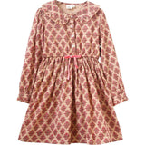 Long Sleeve Collar Dress with Velvet Tie