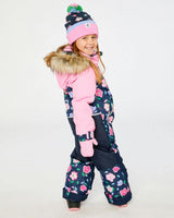 Kids One Piece Discover Snowsuit Blue Floral Print