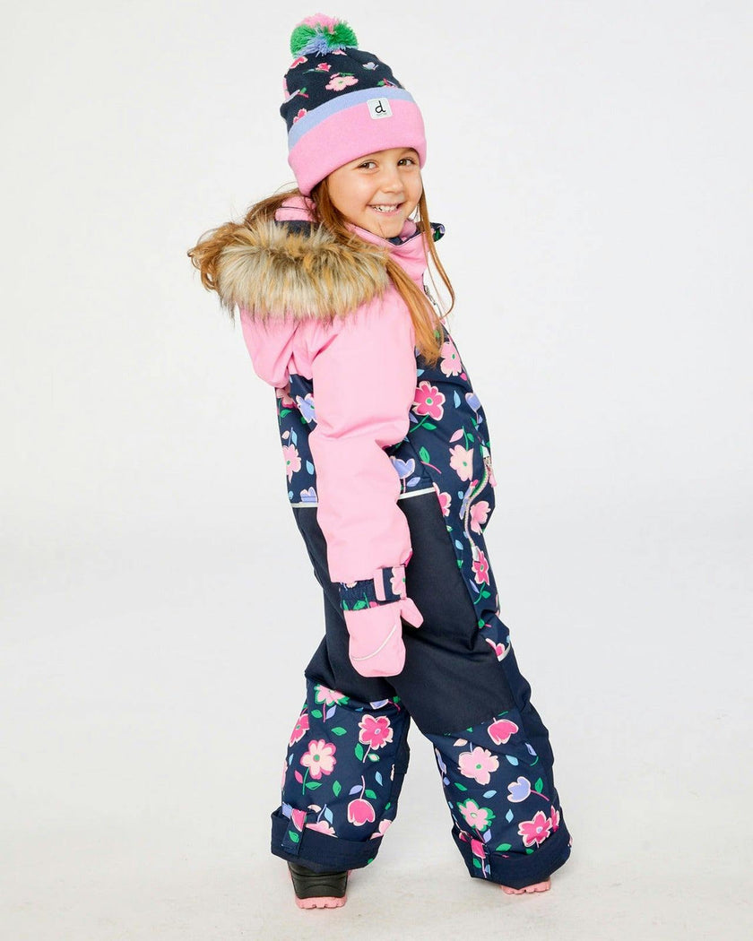Kids One Piece Discover Snowsuit Blue Floral Print