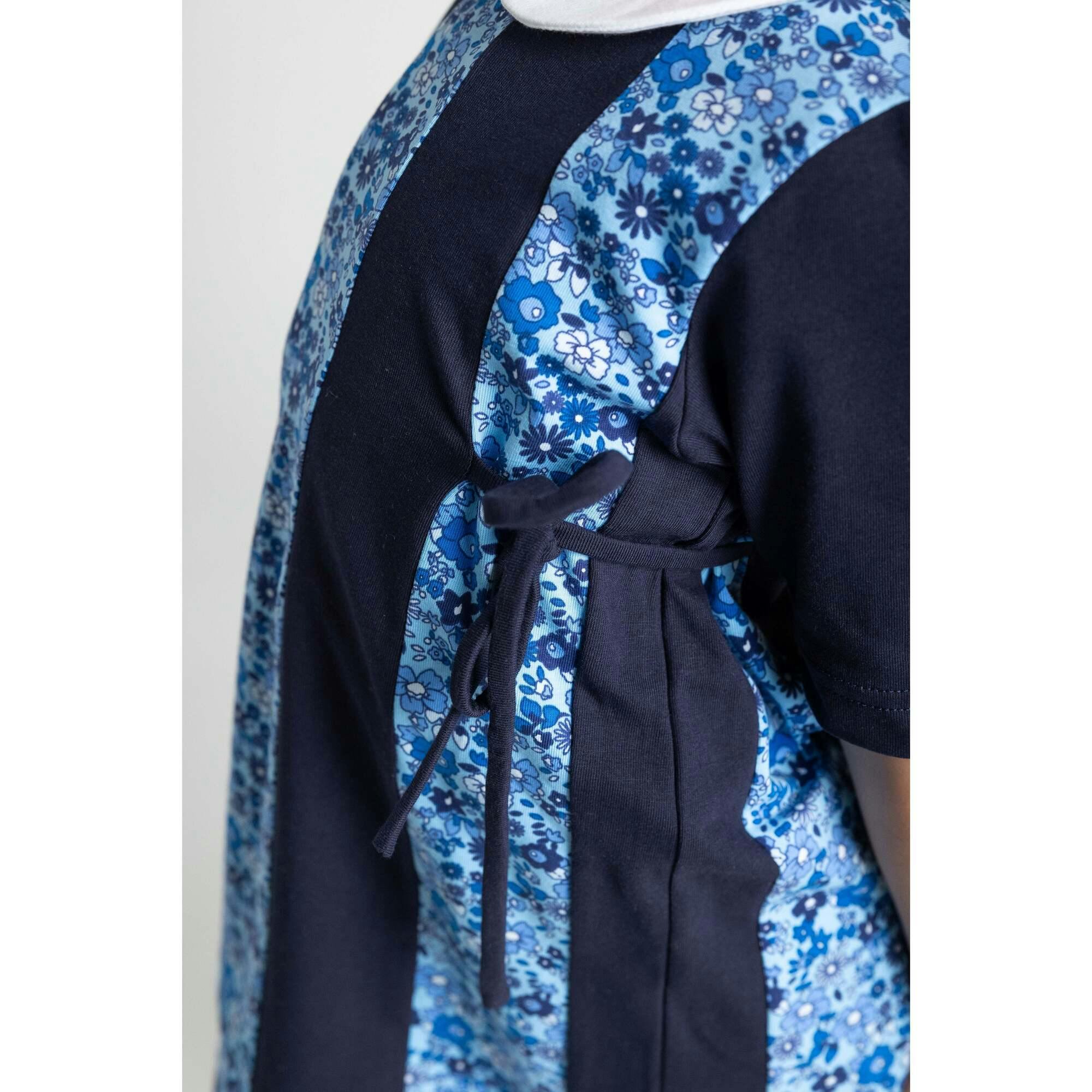 Floral Print Knit Colorblock Dress