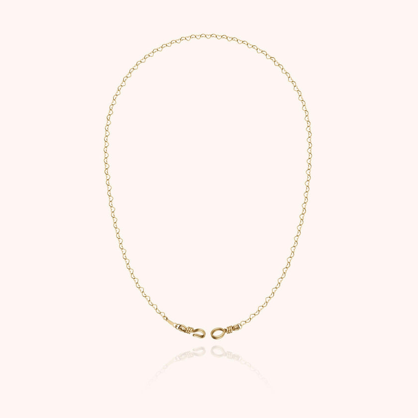 Women's Linked Hearts Necklace, Yellow Gold