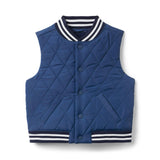The Varsity Puffer Vest, blue