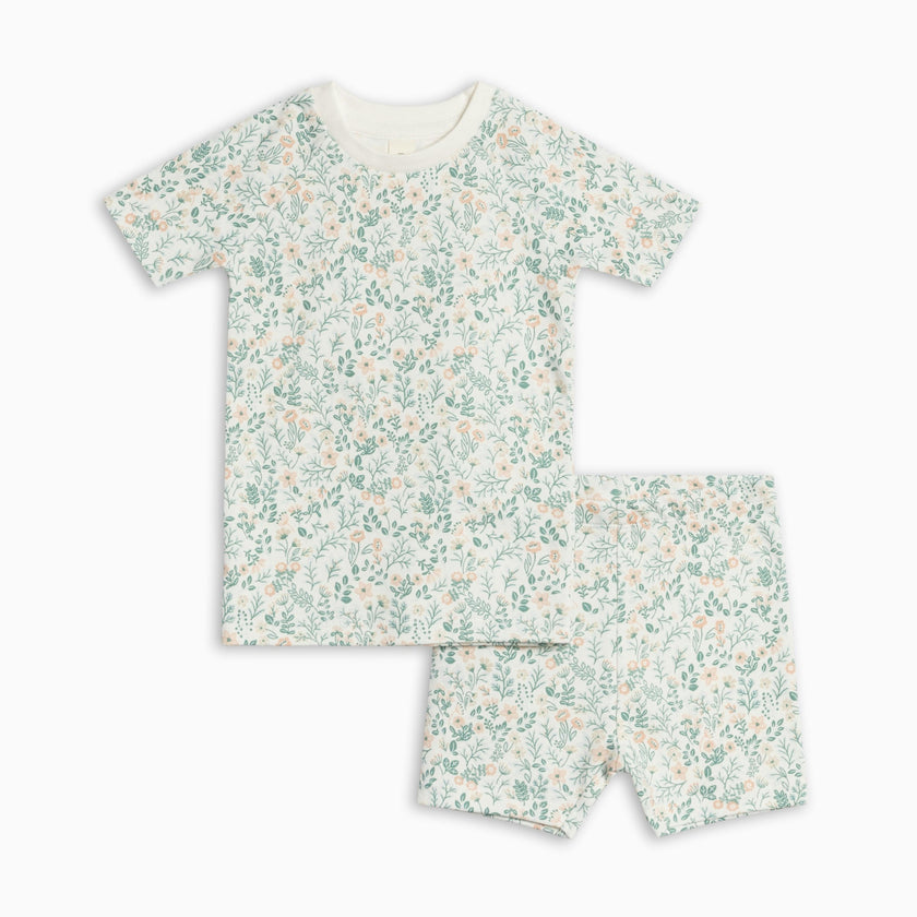 2-Piece Short Sleeve Jammie Set - Merion Floral / Laguna + Shell