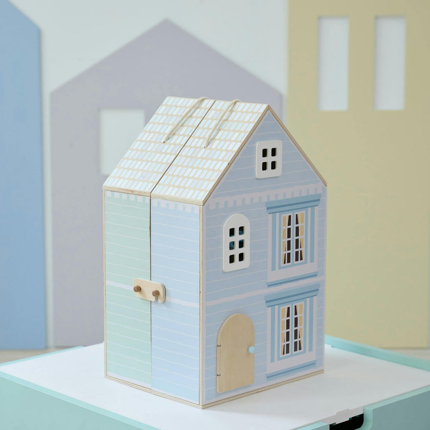 Olivia's Little World The Lovely Townhouse Wooden Carry-On Dollhouse With 18 Accessories
