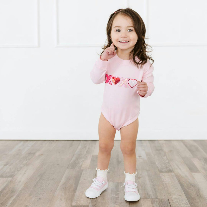 Pink Sparkle Hearts Baby Headband