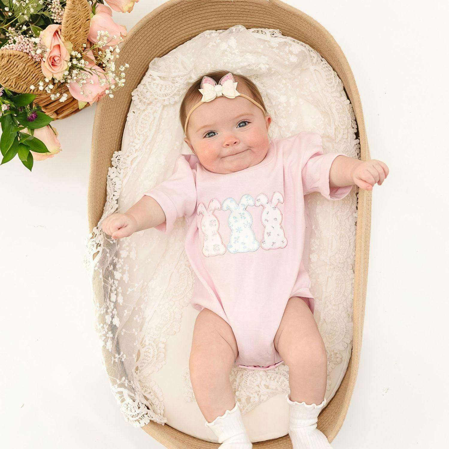 Shaker Easter Bunny Ear Bow Baby Headband
