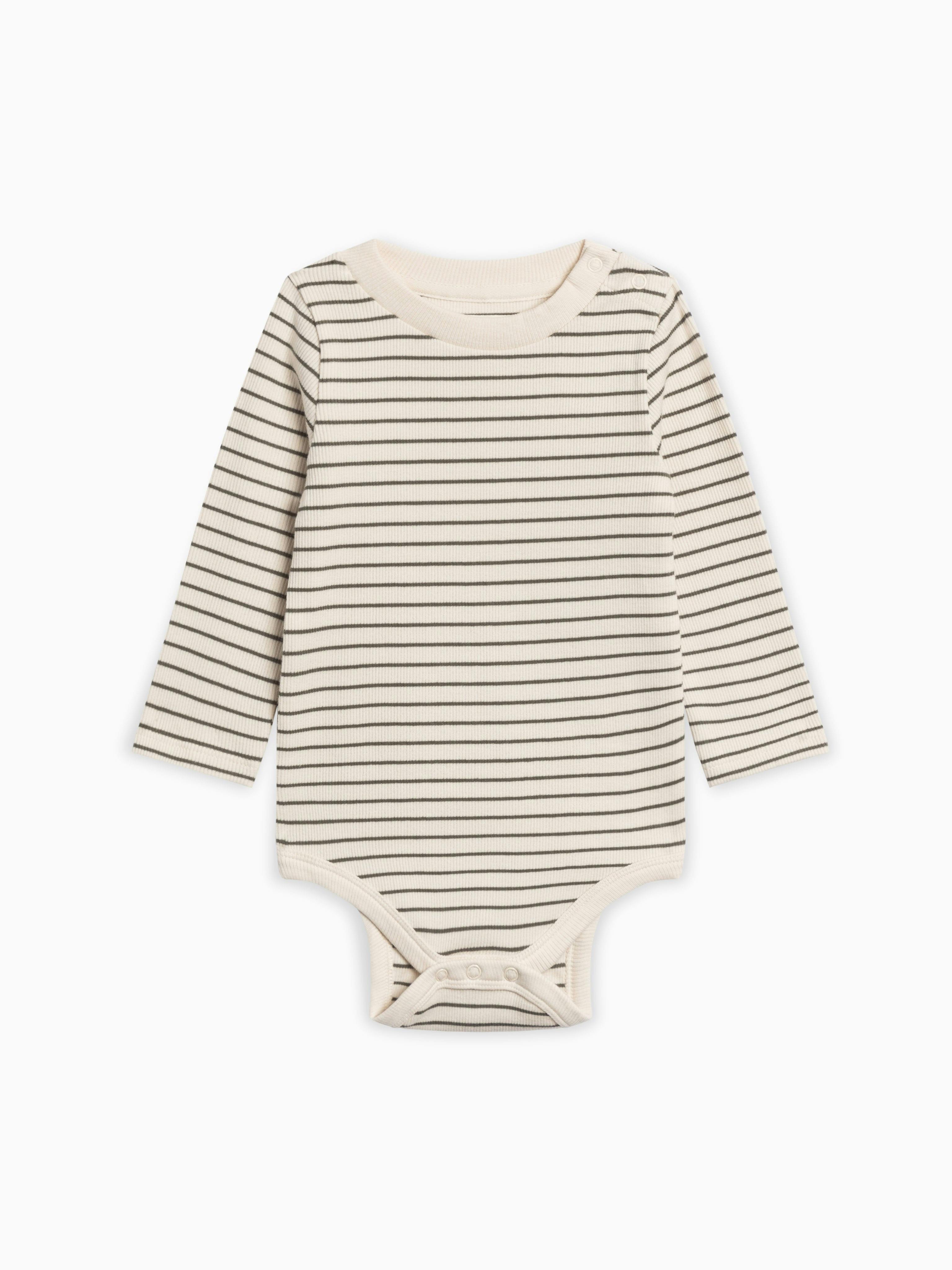 Sammy Ribbed Snap Shoulder Long Sleeve Bodysuit
