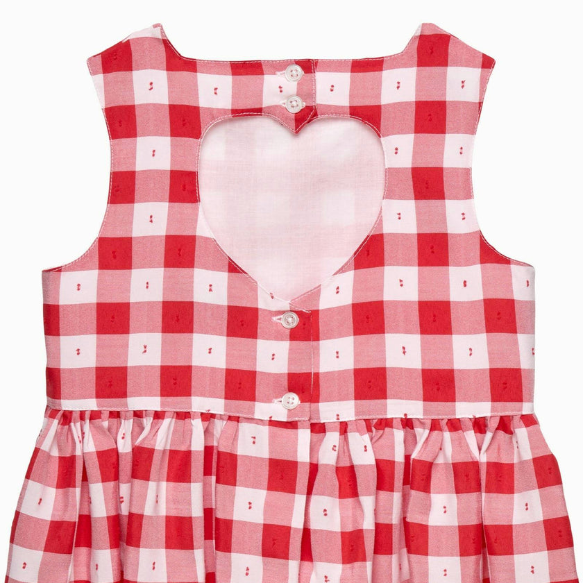 Valentina Heart Dress in Red Gingham