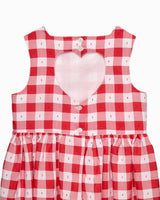 Valentina Heart Dress in Red Gingham