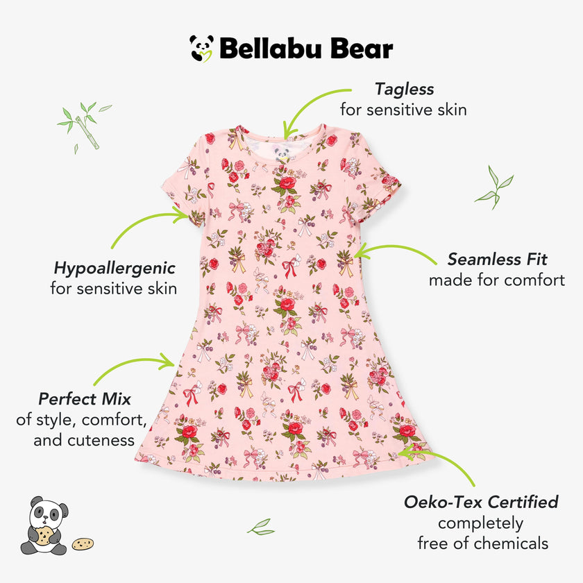 Bows & Blooms Bamboo Girls' Short Sleeve Dress