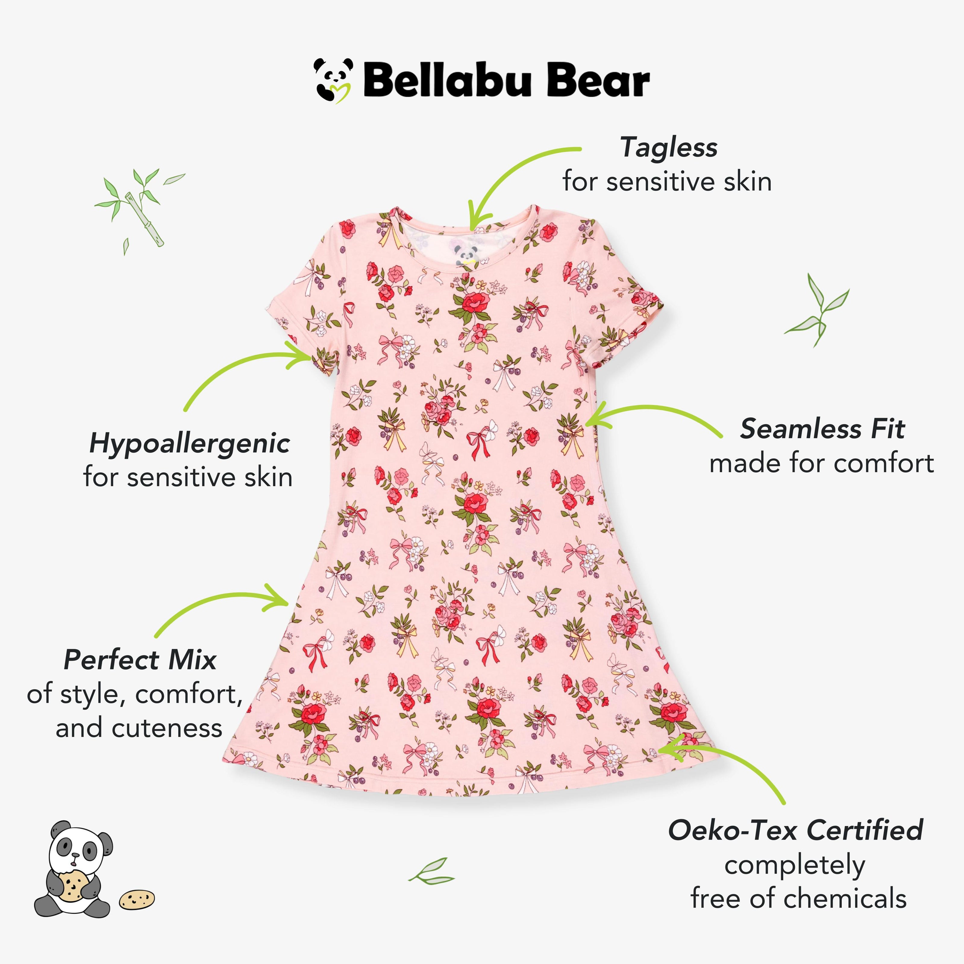 Bows & Blooms Bamboo Girls' Short Sleeve Dress