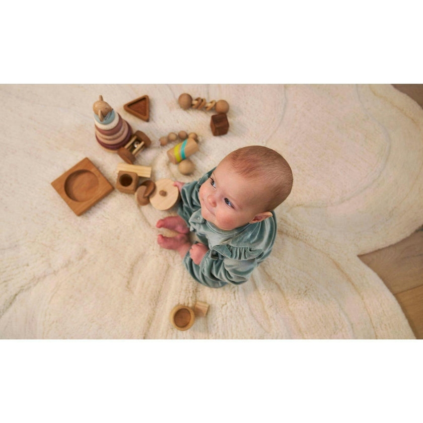 Flower Washable Wool Rug