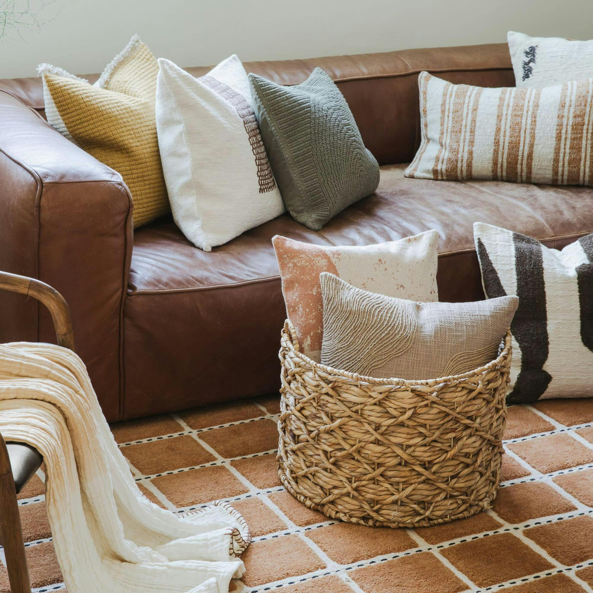 Sunrise Two-Tone Yellow & White Accent Pillow
