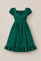 Teen Amira Dress in Emerald Satin