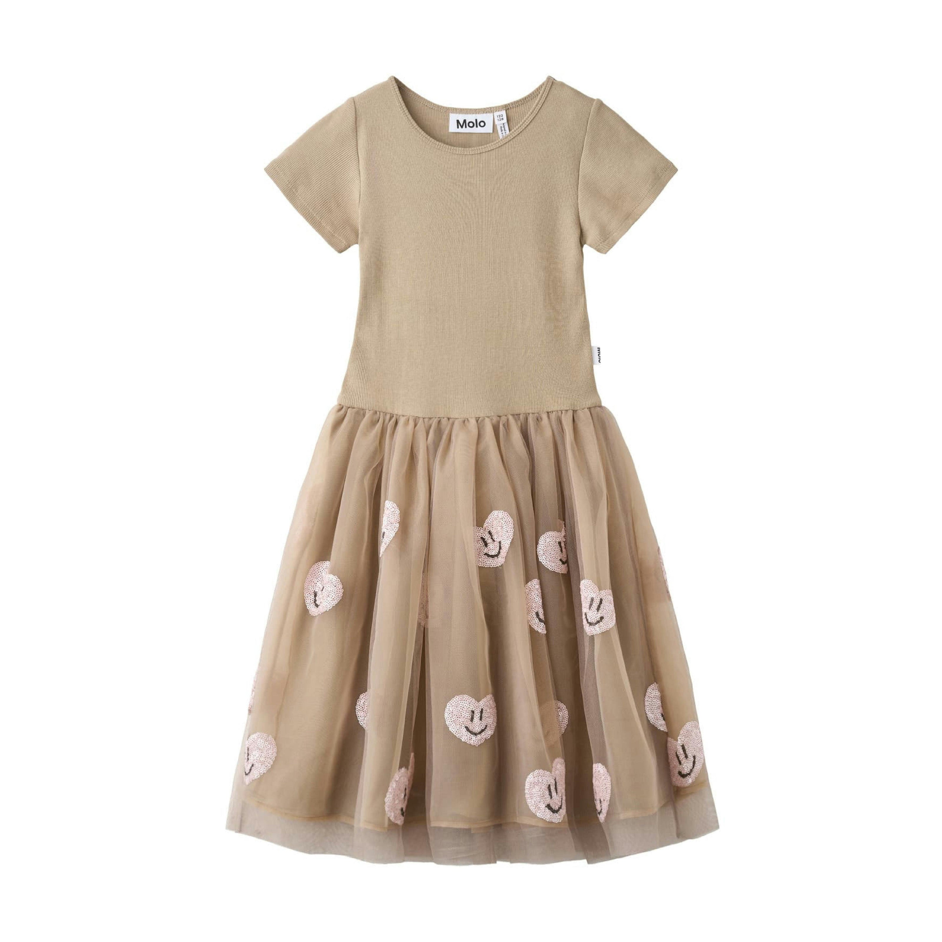 Brown Cyrusila Sequin Heart Tulle Dress