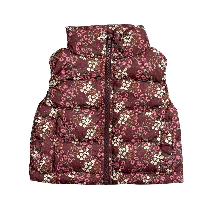 Kids Puffer Vest in Cluster Garden Floral