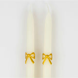 Gold Bow Taper Candles