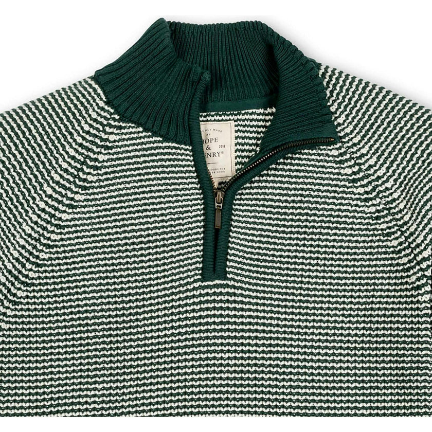 Men's Organic Half Zip Ski Pullover Sweater, Green