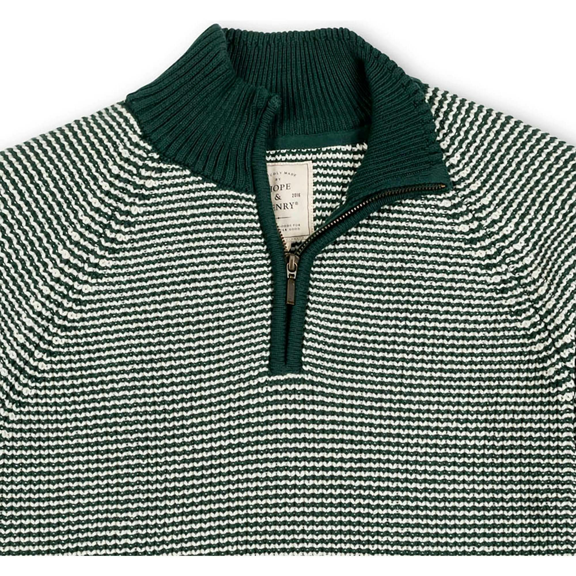 Men's Organic Half Zip Ski Pullover Sweater, Green