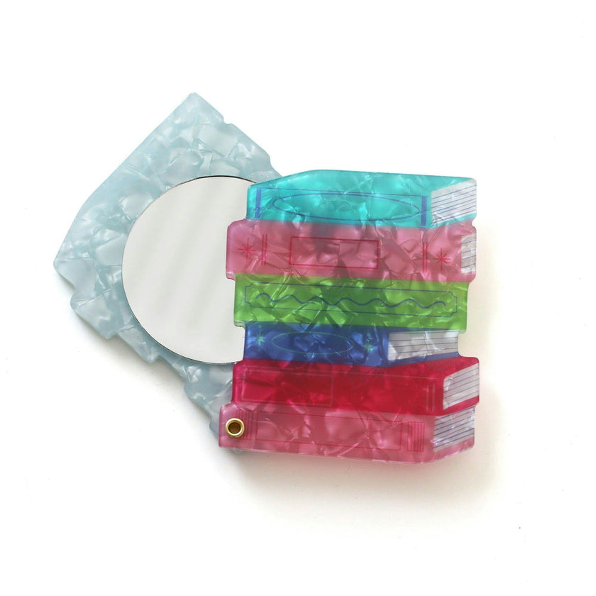 Stack of Books Compact Mirror