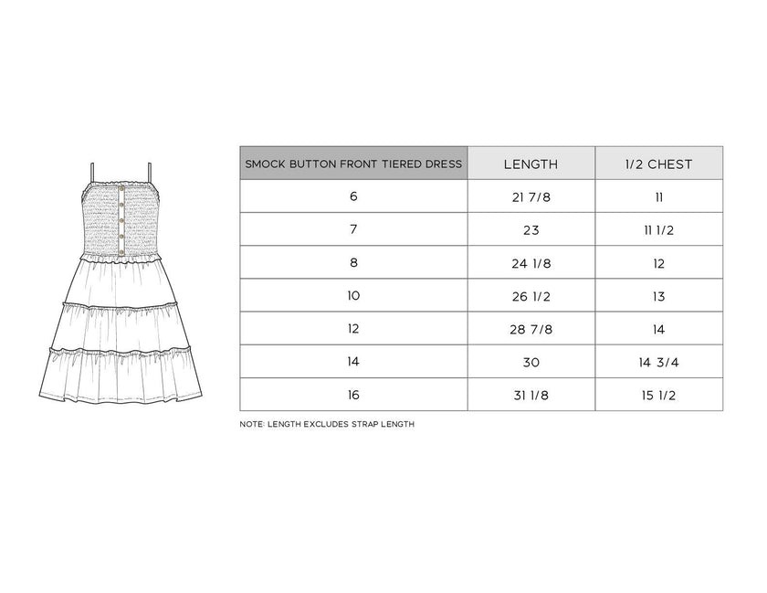 Smock Button Front Tiered Dress