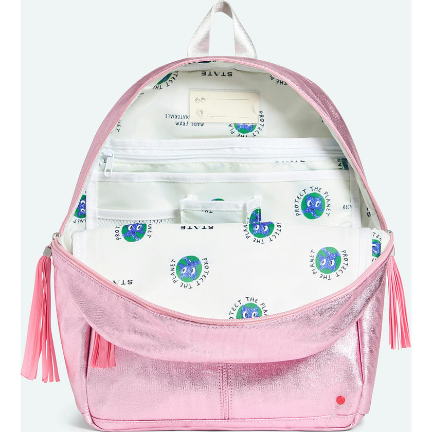 Kane Backpack, Metallic Pink/Silver