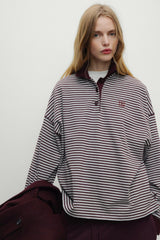 Ona Woman Polo Winetesting Stripe