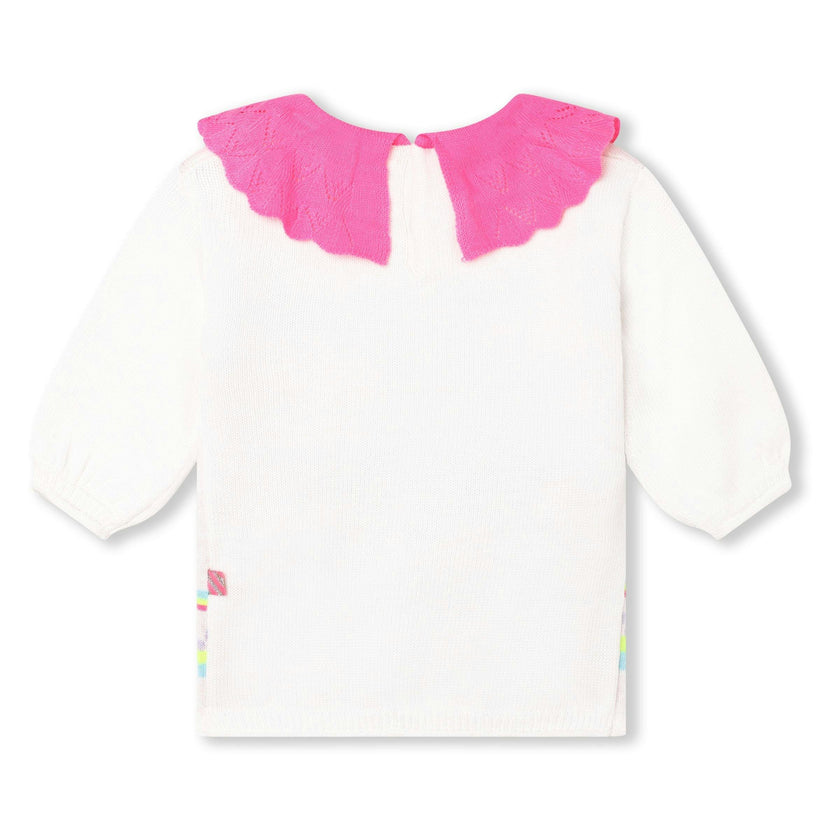 White Bunny Knit Sweater Dress