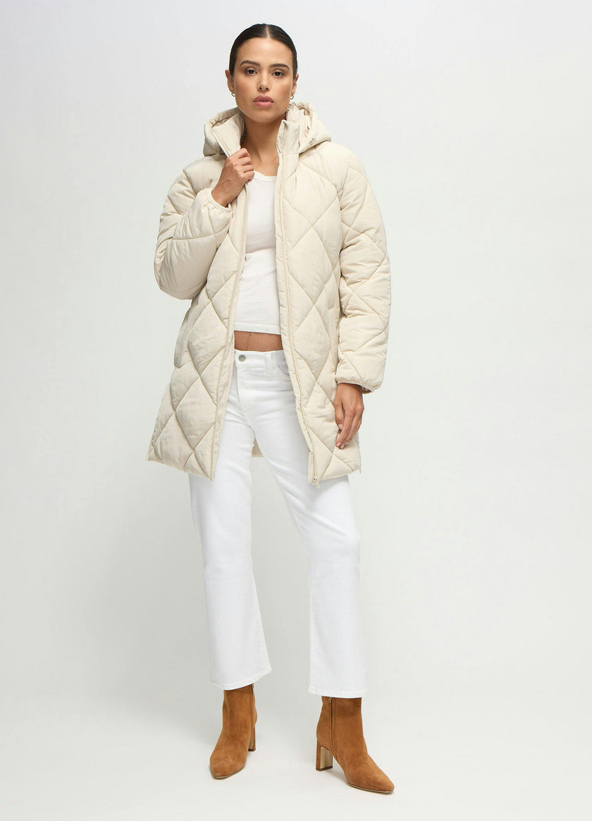 Quilted Longline Maternity and Postpartum Puffer Jacket