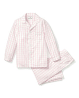 Kid's Twill Pajama Set in Pink Gingham